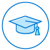 icon of graduation cap representing increase focus on retirement education.
