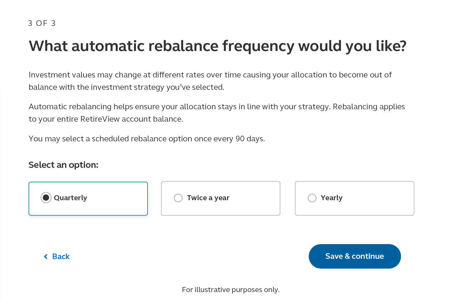 Moving example of how to confirm your automatic rebalance for contributions 