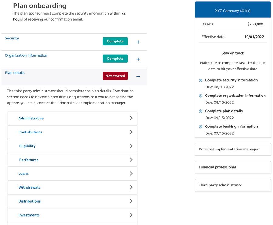 Animation providing more information of benefit payment report categories within a Principal Custody Solutions account.