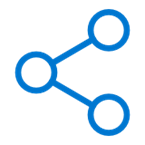 Icon of dotted connected to representing communication sharing.