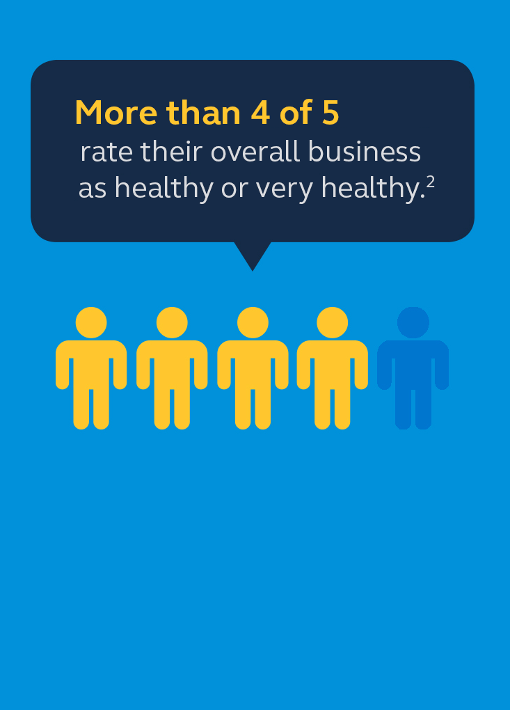 More than 4 of 5 rate their overall business as healthy or very healthy infographic